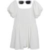 image:imageSpeechless Girls Puff Sleeve Skirted RomperWhite