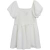 image:imageSpeechless Girls Puff Sleeve Skirted RomperWhite