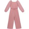 image:imageSpeechless Girls Sheer Sleeve Scuba Crepe Pearl Embellished Jumpsuit With Hair BowMauve