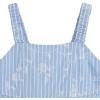 image:imageSpeechless Girls Sleeveless Embroidered Stripe Skirted Romper With Back BowBlueIvory