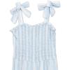 image:imageSpeechless Girls Smocked Bodice Wide Leg JumpsuitWhiteBlue