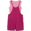 image:imageSpeechless girls 2piece Mineral Wash Romper With TankFuschiaWhite