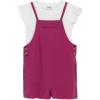image:imageSpeechless Girls 2Piece Mineral Wash Romper and Flutter Sleeve Tee SetFuschiaWhite