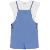 image:imageSpeechless Girls 2Piece Mineral Wash Romper and Flutter Sleeve Tee SetPeriwinkleWhite