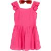 image:imageSpeechless Girls Flutter Sleeve Chiffon Walkthrough Romper With SunglassesFuchsia