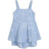 image:imageSpeechless Girls Sleeveless Embroidered Stripe Skirted Romper With Back BowBlueIvory