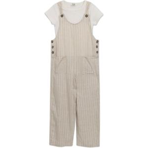 image:imageSpeechless Girls 2piece Short Sleeve Tee and Jumpsuit With PocketsKhaki