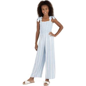 image:imageSpeechless Girls Smocked Bodice Wide Leg JumpsuitWhiteBlue