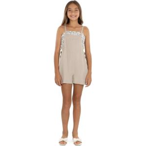 image:imageSpeechless girls 2piece Mineral Wash Romper With Tube TopKhakiBlack