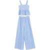image:imageSpeechless Girls 2piece Striped Cotton Peplum Tank and Wide Leg Pants SetWhiteBlue