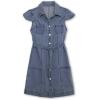 image:imageSpeechless Girls Cap Sleeve Button Down Denim DressDenim Blue
