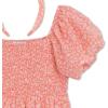 image:imageSpeechless Girls Chiffon Puff Sleeve Smocked Bodice Dress with Matching HeadbandCoralIvory