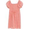 image:imageSpeechless Girls Chiffon Puff Sleeve Smocked Bodice Dress with Matching HeadbandCoralIvory