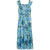 image:imageSpeechless Girls Sleeveless Floral Print Chiffon Ruffle Strap Tiered Maxi Dress with PurseIvoryblue