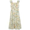 image:imageSpeechless Girls Sleeveless Floral Print Chiffon Ruffle Strap Tiered Maxi Dress with PurseIvoryyellow