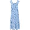 image:imageSpeechless Girls Sleeveless Floral Print Chiffon Ruffle Strap Tiered Maxi Dress with PurseSkyblue