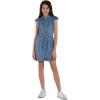 image:imageSpeechless Girls Cap Sleeve Button Down Denim DressDenim Blue