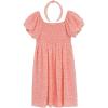 image:imageSpeechless Girls Chiffon Puff Sleeve Smocked Bodice Dress with Matching HeadbandCoralIvory