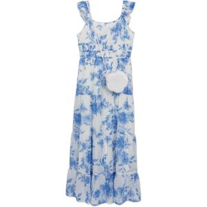 image:imageSpeechless Girls Flutter Sleeve Chiffon Maxi DressIvoryBlue Floral