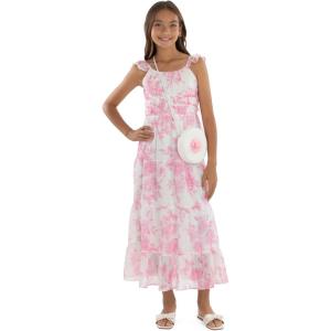image:imageSpeechless Girls Flutter Sleeve Chiffon Maxi DressIvoryPink