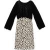 image:imageSpeechless Girls 2piece Crochet Long Sleeve Sweater Top and Midi DressBlackCheetah