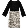 image:imageSpeechless Girls 2piece Crochet Long Sleeve Sweater Top and Midi DressBlackCheetah