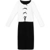 image:imageSpeechless Girls 2piece Midi Dress  Long Sleeve Sweater with Bow Detail Over Solid Black Sleeveless DressIvoryBlack