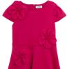 image:imageSpeechless Girls Cap Sleeve Techno Scuba 3D Flower Applique Party DressFuchsia
