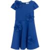image:imageSpeechless Girls Cap Sleeve Techno Scuba 3D Flower Applique Party DressRoyal Blue