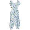 image:imageSpeechless Girls Chiffon Flutter Sleeve Hanky Hem Midi DressIvoryBlue