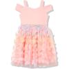 image:imageSpeechless Girls Cold Shoulder Midi 3D Butterfly Party DressPeachBlue