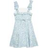 image:imageSpeechless Girls Floral TieShoulder Dress with Tiered Flounce HemIvoryBlue Floral