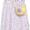 image:imageSpeechless Girls Flutter Sleeve Midi Dress and PurseIvoryLilac Floral