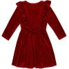 image:imageSpeechless Girls Glitter Velvet Long Sleeve Skater Party DressRed