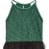 image:imageSpeechless Girls Halter Neck Fit and Flare Party DressHunter GreenBlack