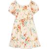 image:imageSpeechless Girls KneeLength Woven Dress with Square Neck and Short SleevesIvoryOrange