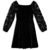 image:imageSpeechless Girls Long Sleeve Flocked Tulle and Velvet Party DressBlack