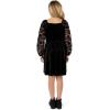image:imageSpeechless Girls Long Sleeve Flocked Tulle and Velvet Party DressBlack
