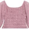 image:imageSpeechless Girls Long Sleeve Smocked Bodice Babydoll Sequin DressRose