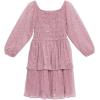 image:imageSpeechless Girls Long Sleeve Smocked Bodice Babydoll Sequin DressRose