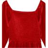 image:imageSpeechless Girls Long Sleeve Smocked Bodice Velvet DressDark Red