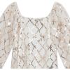 image:imageSpeechless Girls Long Sleeve Square Neck Sequin Pattern Aline Shift DressIvorygold