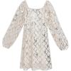 image:imageSpeechless Girls Long Sleeve Square Neck Sequin Pattern Aline Shift DressIvorygold