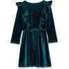 image:imageSpeechless Girls Long Sleeve Stretch Velvet DressTealSparkle