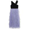 image:imageSpeechless Girls One Shoulder Maxi Corkscrew Party DressBlackLilac
