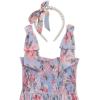 image:imageSpeechless Girls Printed Chiffon Smocked Bodice Maxi Dress with Pearl HeadbandBluePink Floral