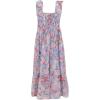 image:imageSpeechless Girls Printed Chiffon Smocked Bodice Maxi Dress with Pearl HeadbandBluePink Floral