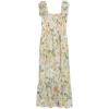 image:imageSpeechless Girls Printed Chiffon Smocked Bodice Maxi Dress with Pearl HeadbandIvoryYellow Floral