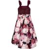 image:imageSpeechless Girls Printed Lace Mikado Bow Shoulder HighLow Midi with Rhinestone WaistBurgundy