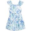 image:imageSpeechless Girls Ruffled Sleeve Laceup Front Party DressIvoryBlue